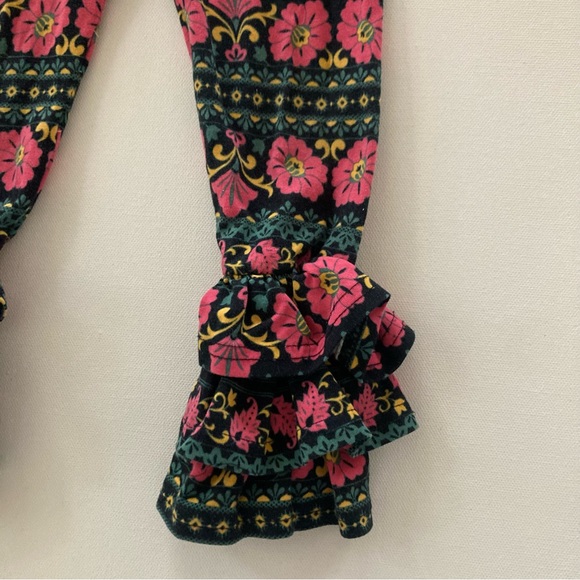 Matilda Jane Toddler Girl 2T Floral Pink Black Pants Leggings Ruffled - Picture 4 of 6